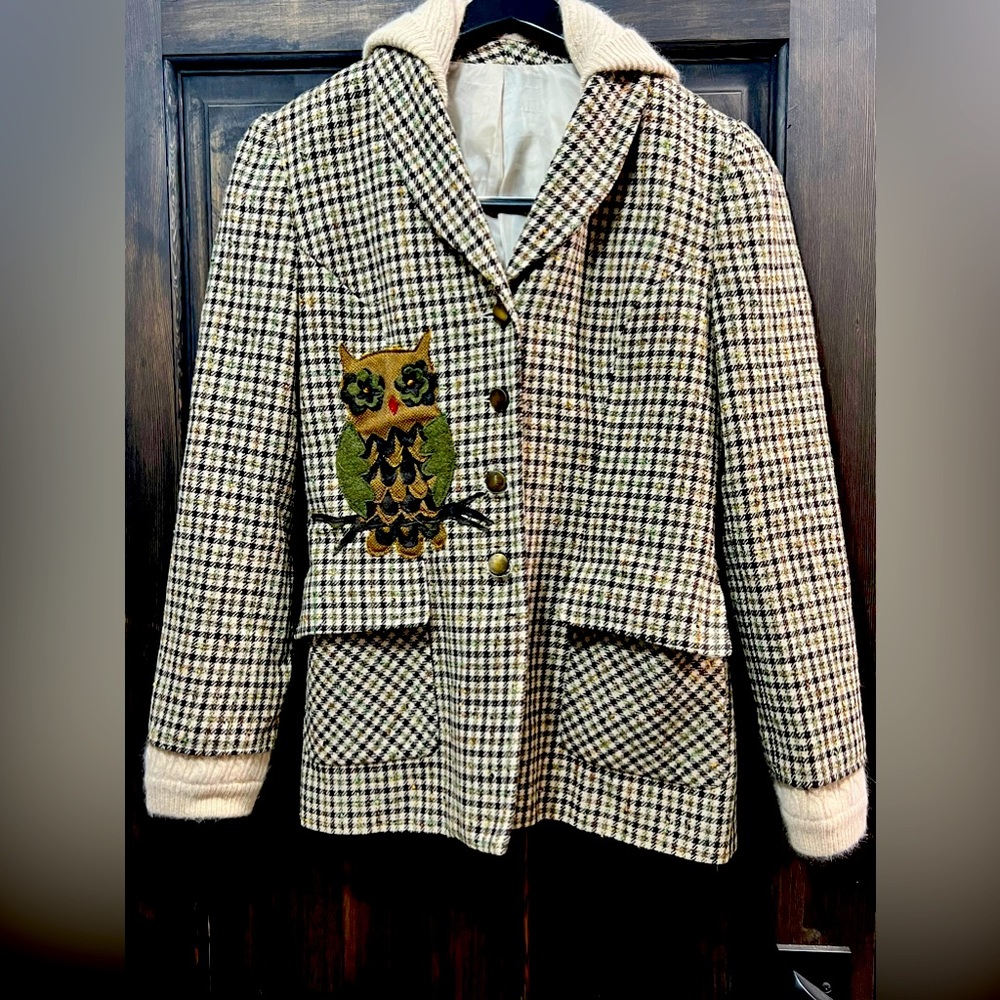 Women’s - Unique Vintage Wool Jacket with Cashmere Hood